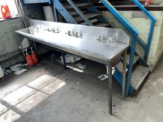 LARGE STAINLESS STEEL SINK UNIT