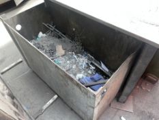 HEAVY DUTY METAL BIN WITH CONTENTS