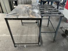 METAL WHEELED WORKBENCH & METAL WHEELED CONVEYOR