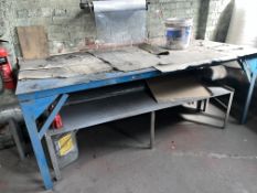 LARGE HEAVY DUTY METAL WORK BENCH SIZE: 2400L X 1000D X 940H