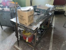 1 X WHEELED TROLLEY AND 4 TIER METAL UNIT WITH CONTENTS. (BUILDING 2)