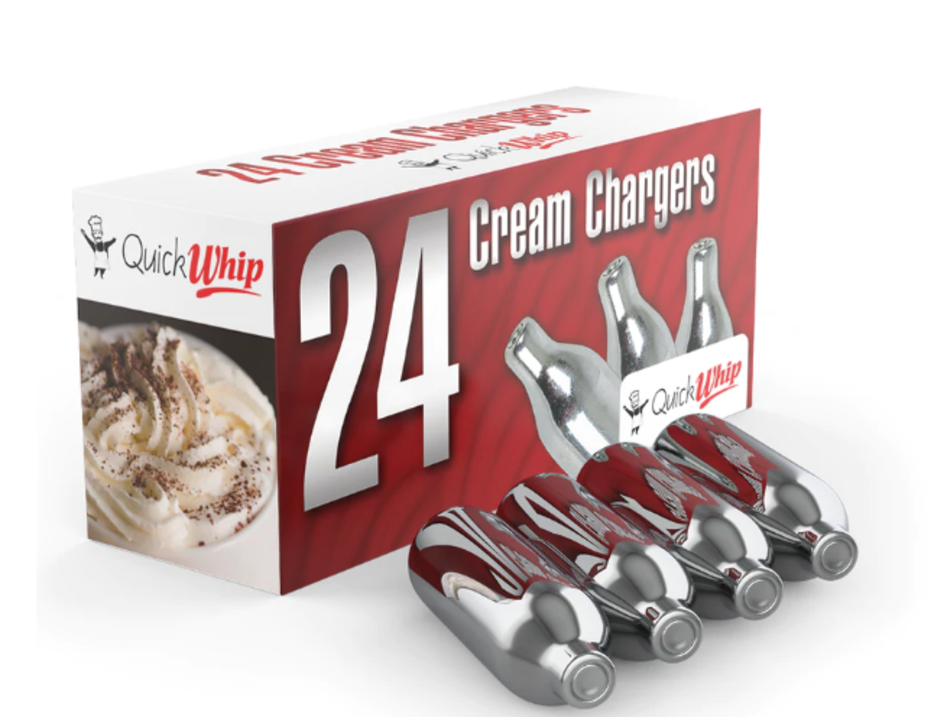 TRADE LOT 600 x NEW BOXED QUICKWHIP CREAM CHARGERS 8G. YOU WILL RECEIVE 25 PACKS OF 24 x 8G CREAM - Image 2 of 2