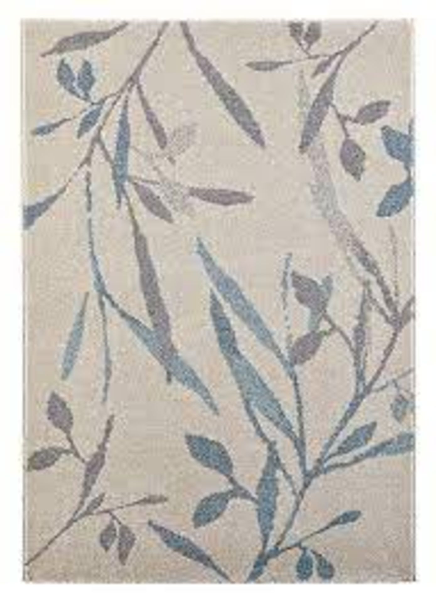 2 X BRAND NEW AALIYAH TRAILING LEAF BEIGE AND GREEN RUGS 1.7 X 1.2M R19