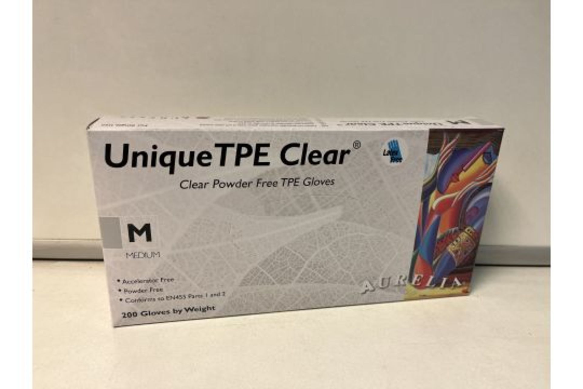 2000 X BRAND NEW UNIQUE TPE CLEAR POWDER FREE GLOVES SIZE MEDIUM R6