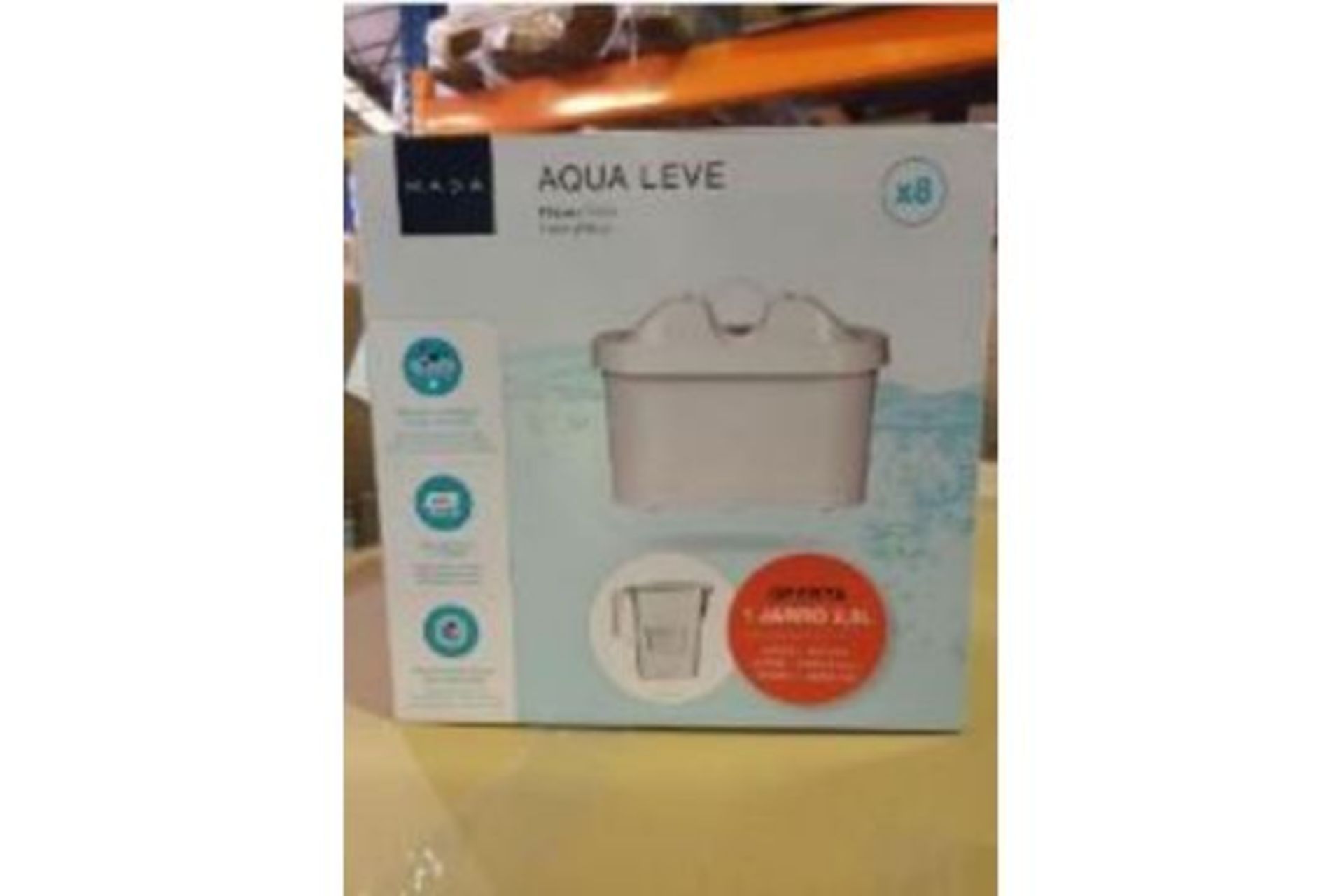 12 x New Boxed Kasa Liscia Aqua Leve 2.5L Water Filter Jugs . Each Includes 8 x Filters. Each Filter