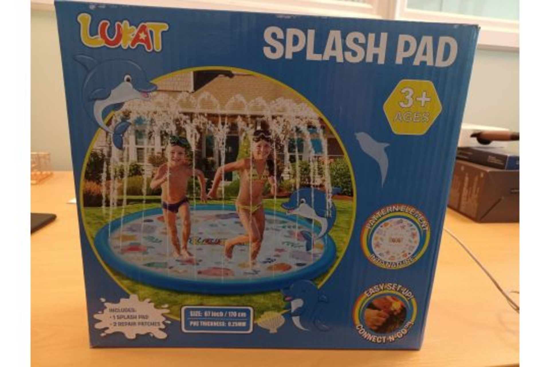 10 X NEW BOXED LUKAT SPLASH PAD PADDLING POOL. EASY SET UP - CONNECT N GO! (ROW9)