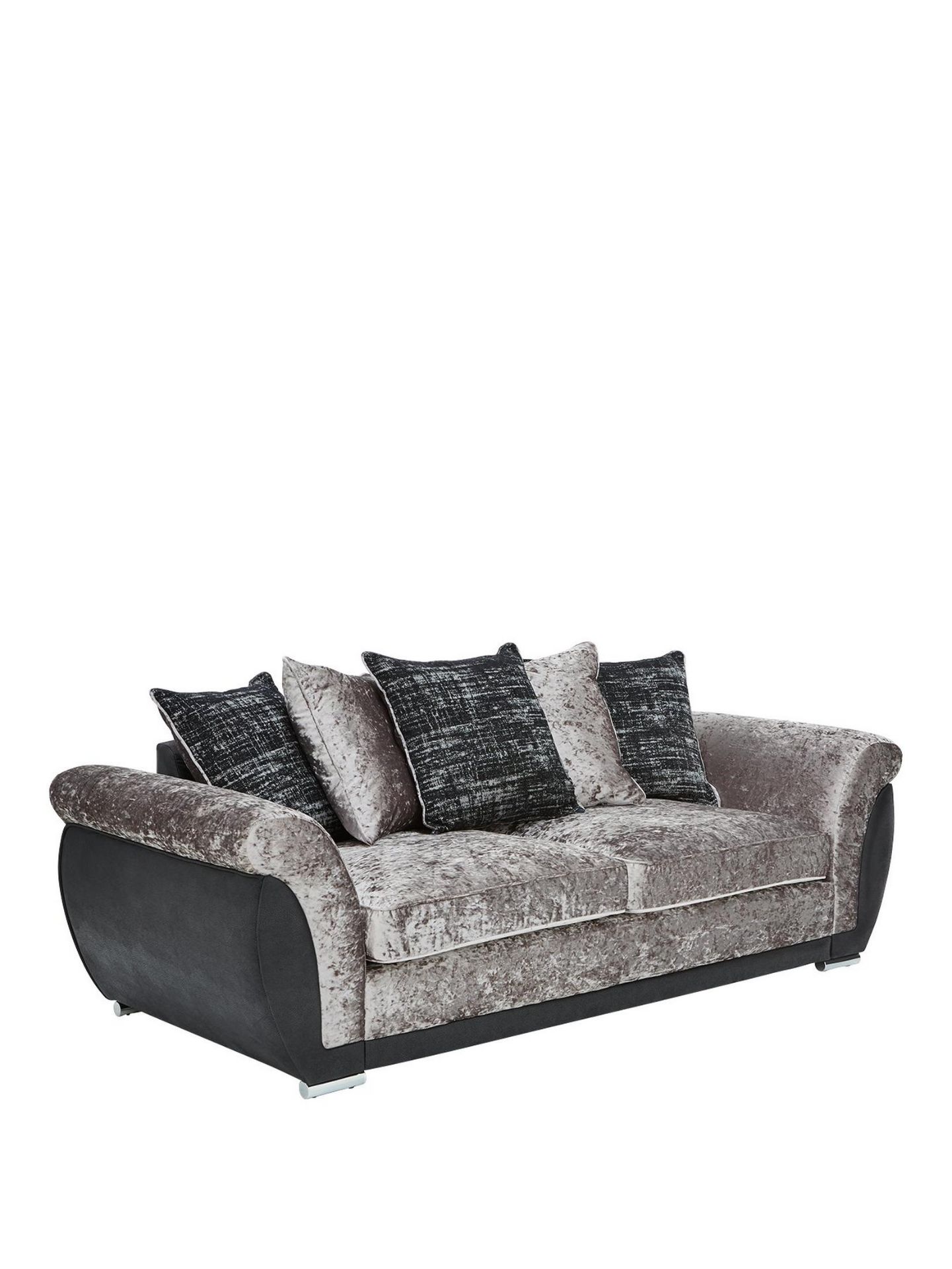 Alexa 3 Seater Sofa. RPP £709.00. H 93 x W 219 x D 95 cm A trio of textures The supple faux - Image 3 of 3