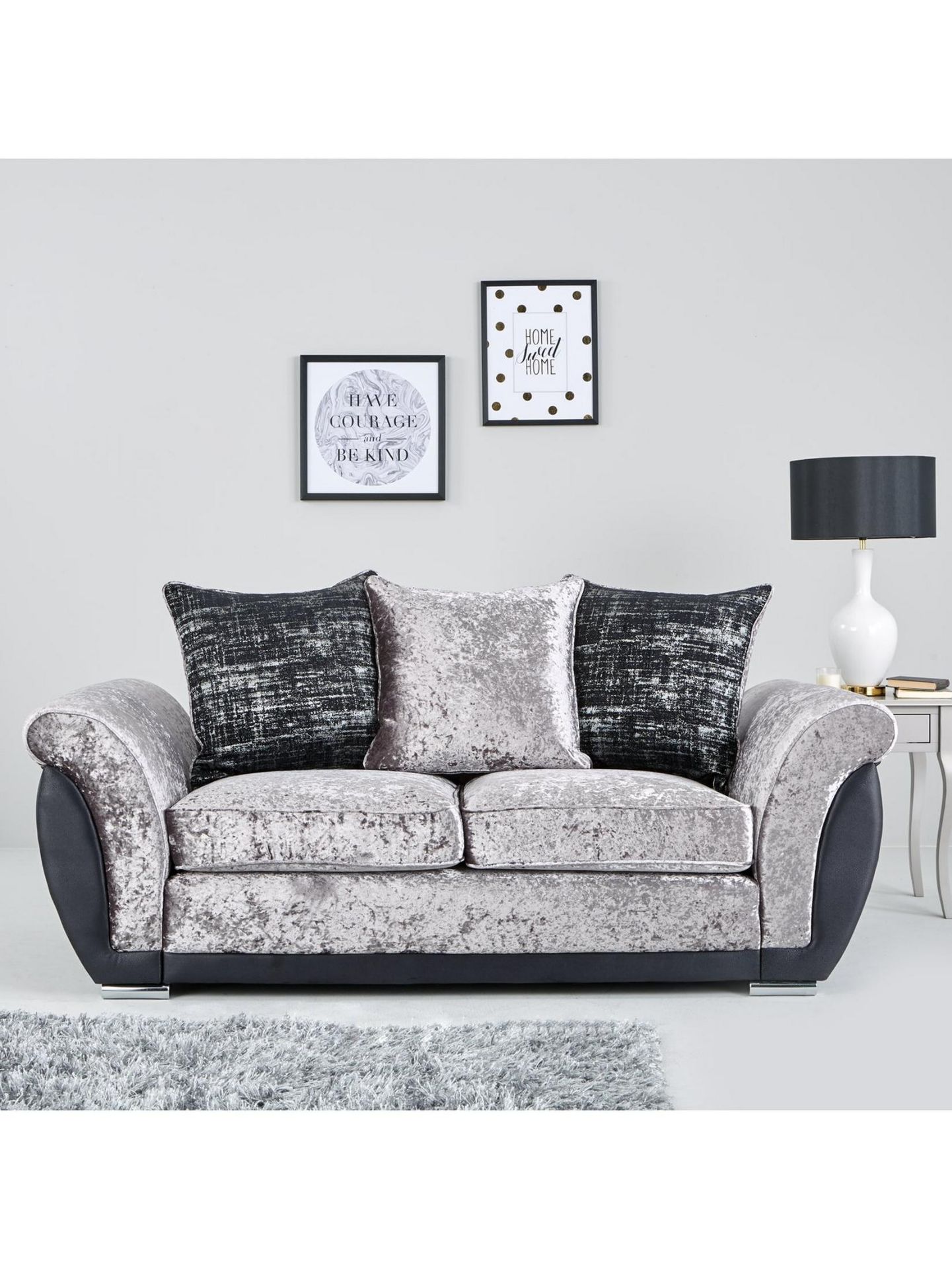 Alexa 2 Seater Sofa. RPP £589.00 . H 93 x W 192 x D 95 cm A trio of textures The supple faux leather