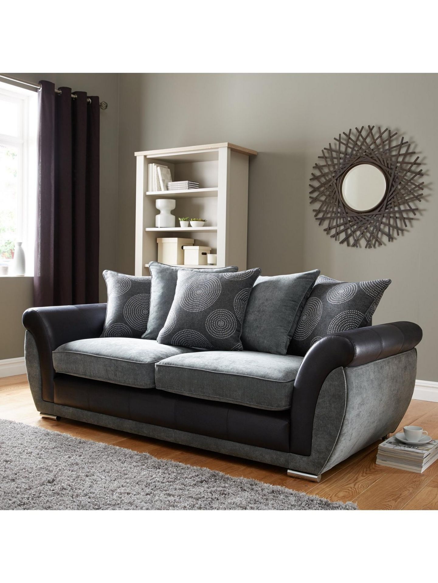 Danube 3 Seater Sofa. RPP £649.00. 90 x 219 x 94 cm, Fashionable fabrics Soft woven upholstery has a