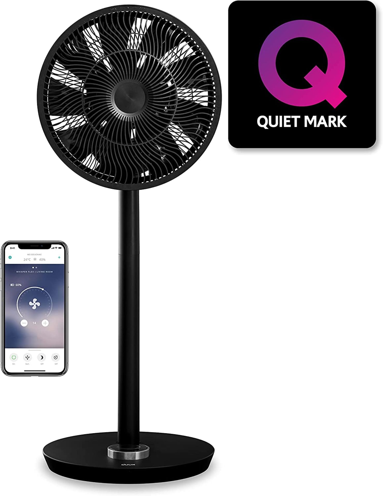 Duux Whisper Smart Matte Finish Adjustable Stand and Desk Fan RRP £339.98 (117997)