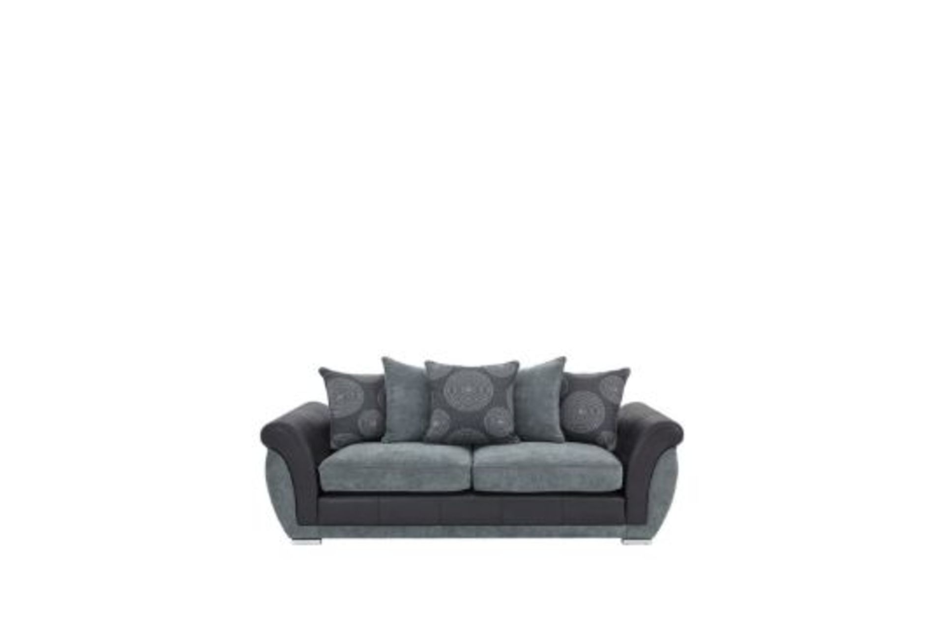 Danube 3 Seater Sofa. BLACK/GREY RPP £649.00. 90 x 219 x 94 cm, Fashionable Soft woven upholstery - Image 2 of 3