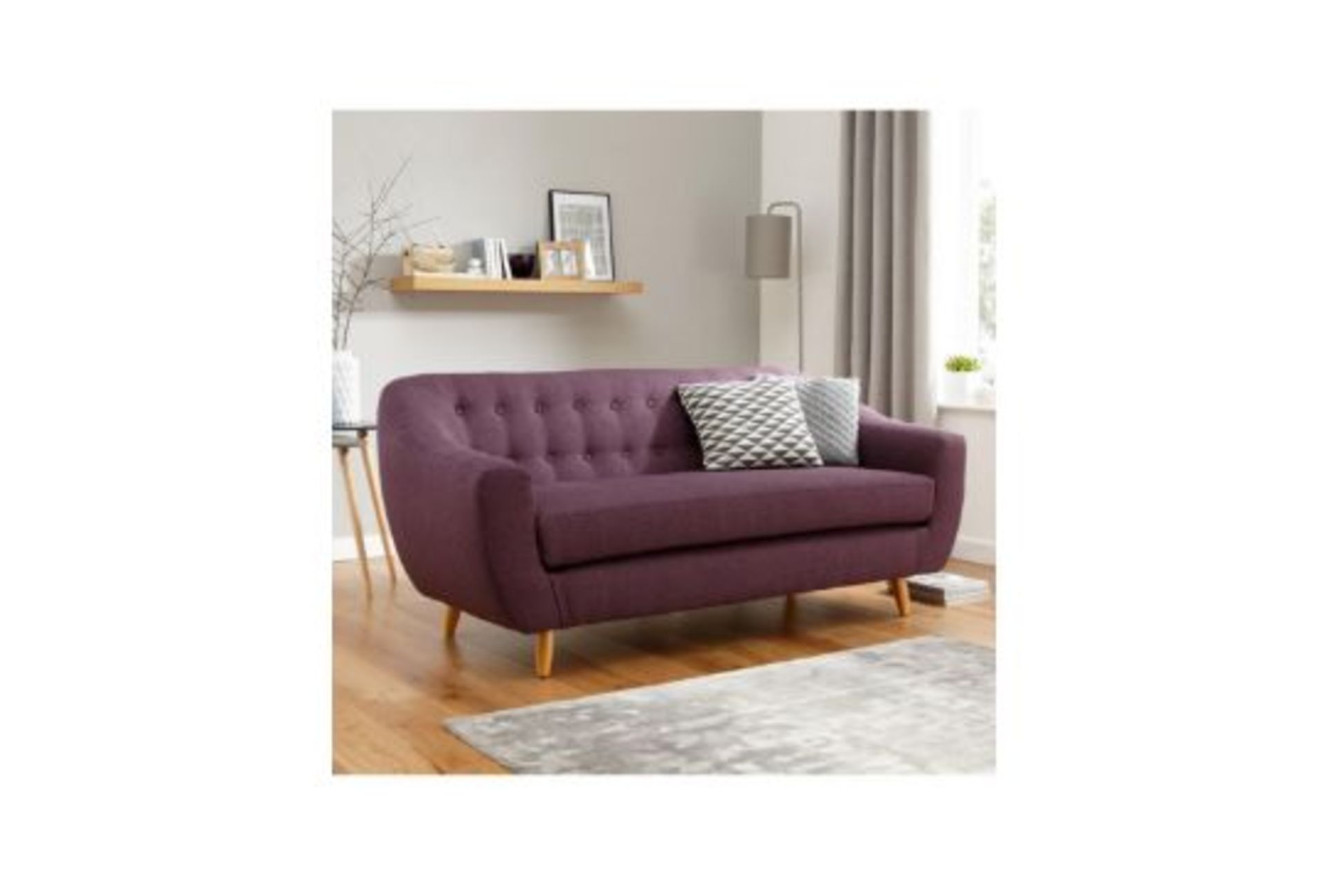 CLAUDIA 3 SEATER SOFA. RPP £479.00. Dimensions: Height 87, Width 188, Depth 82 cm (approx.)