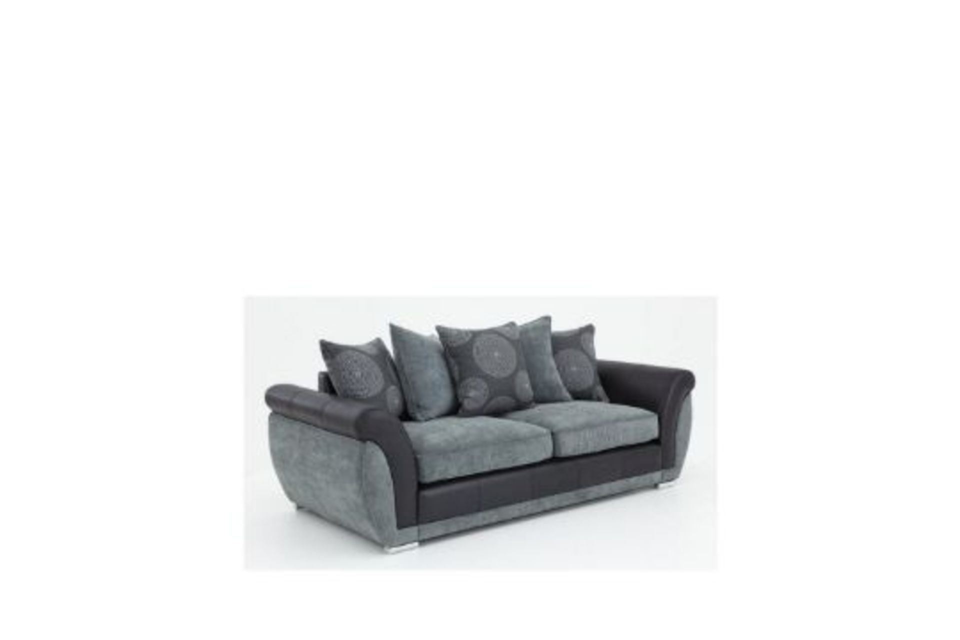 Danube 3 Seater Sofa. BLACK/GREY RPP £649.00. 90 x 219 x 94 cm, Fashionable Soft woven upholstery - Image 3 of 3