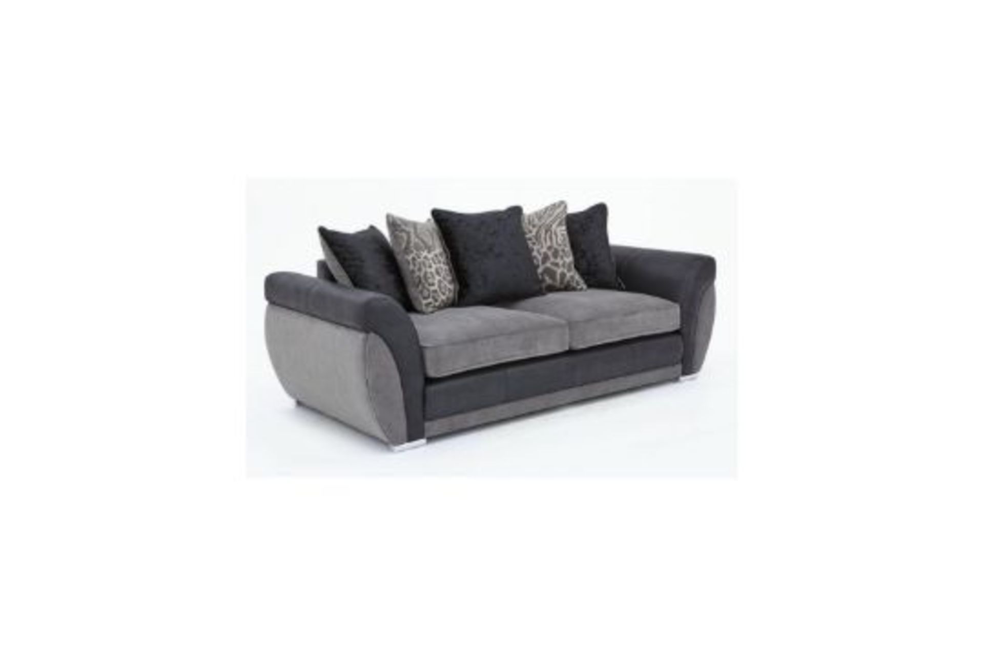 Hilton 3 Seater Sofa. RPP £639.00. H 93 x W 217 x D 95 cm, BLACK/CHARCOAL - Image 2 of 2