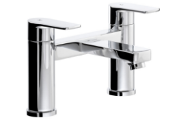 2 x NEW BOXED Abode Lamona CONTEMPORARY CHROME BATH TAPS. RRP £129.99 EACH, GIVING THIS LOT A