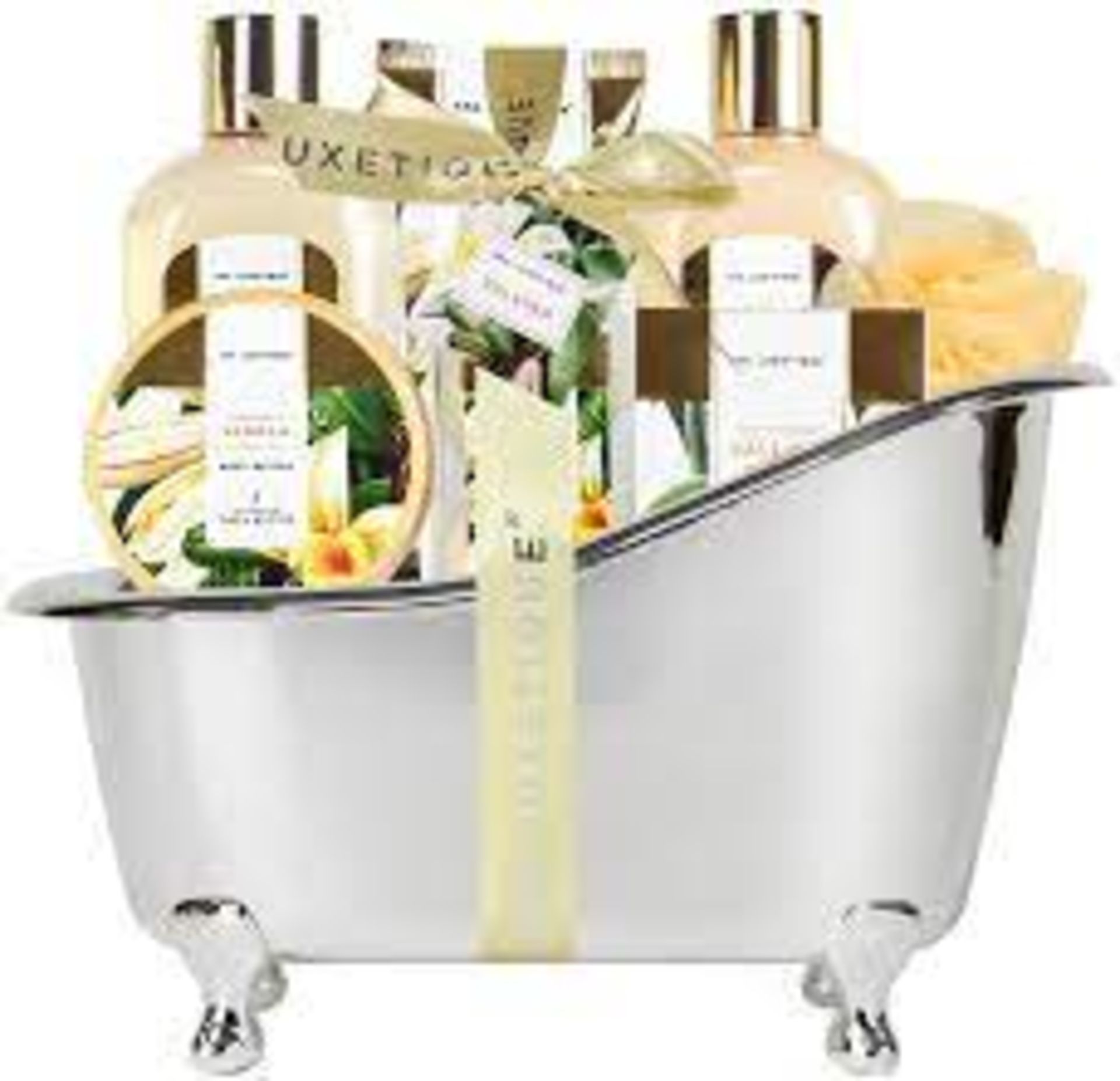 6 X BRAND NEW VANILLA BATH AND BODY 8 PIECE GIFT SET INCLUDING SHOWER GEL, BUBBLE BATH, BODY LOTION,