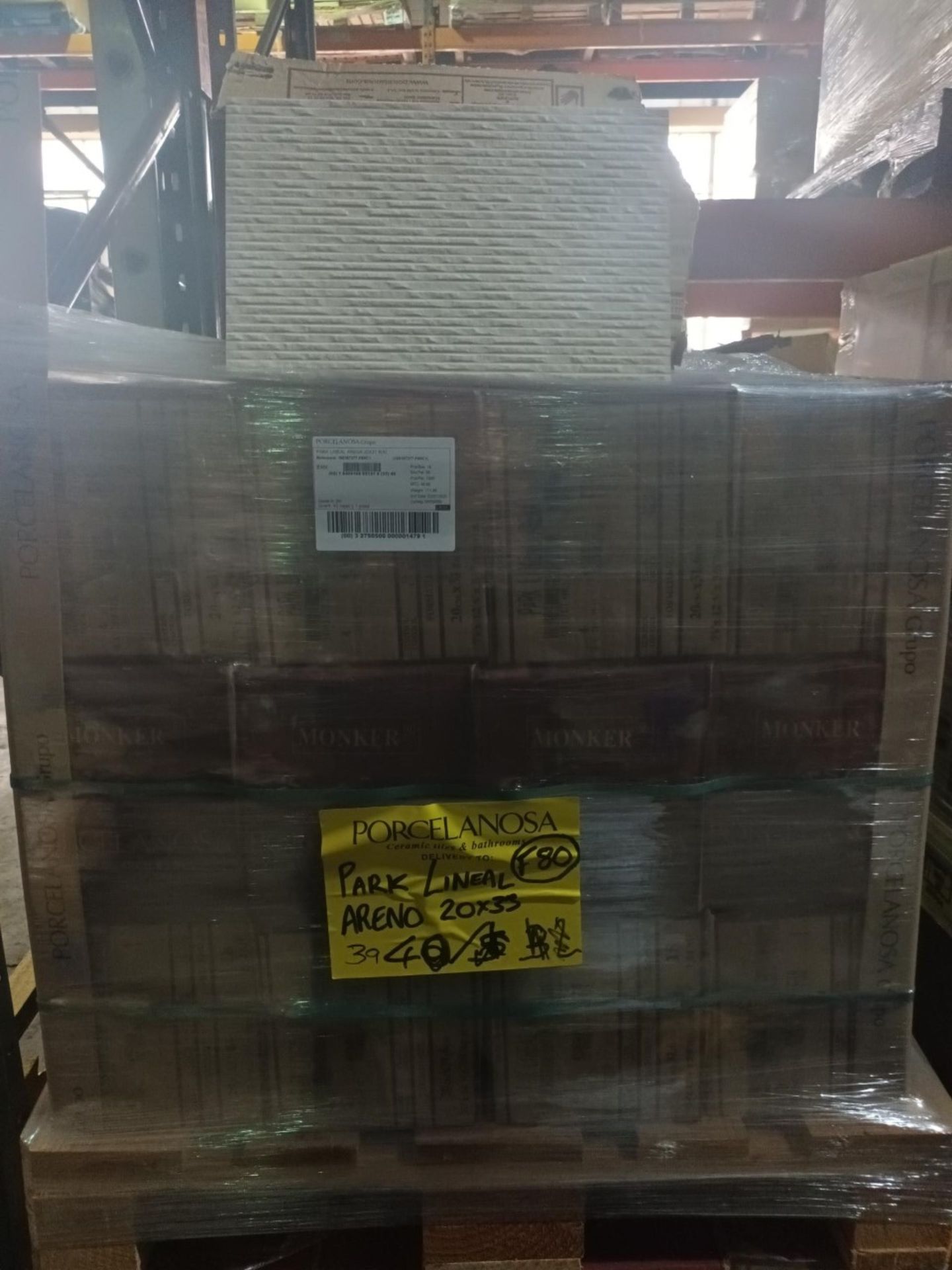 PALLET TO CONTAIN 22 x PACKS OF PORCELANOSA PARK LINEAL ARENA WALL TILES. SIZE: 200x316mm. Each - Image 3 of 4