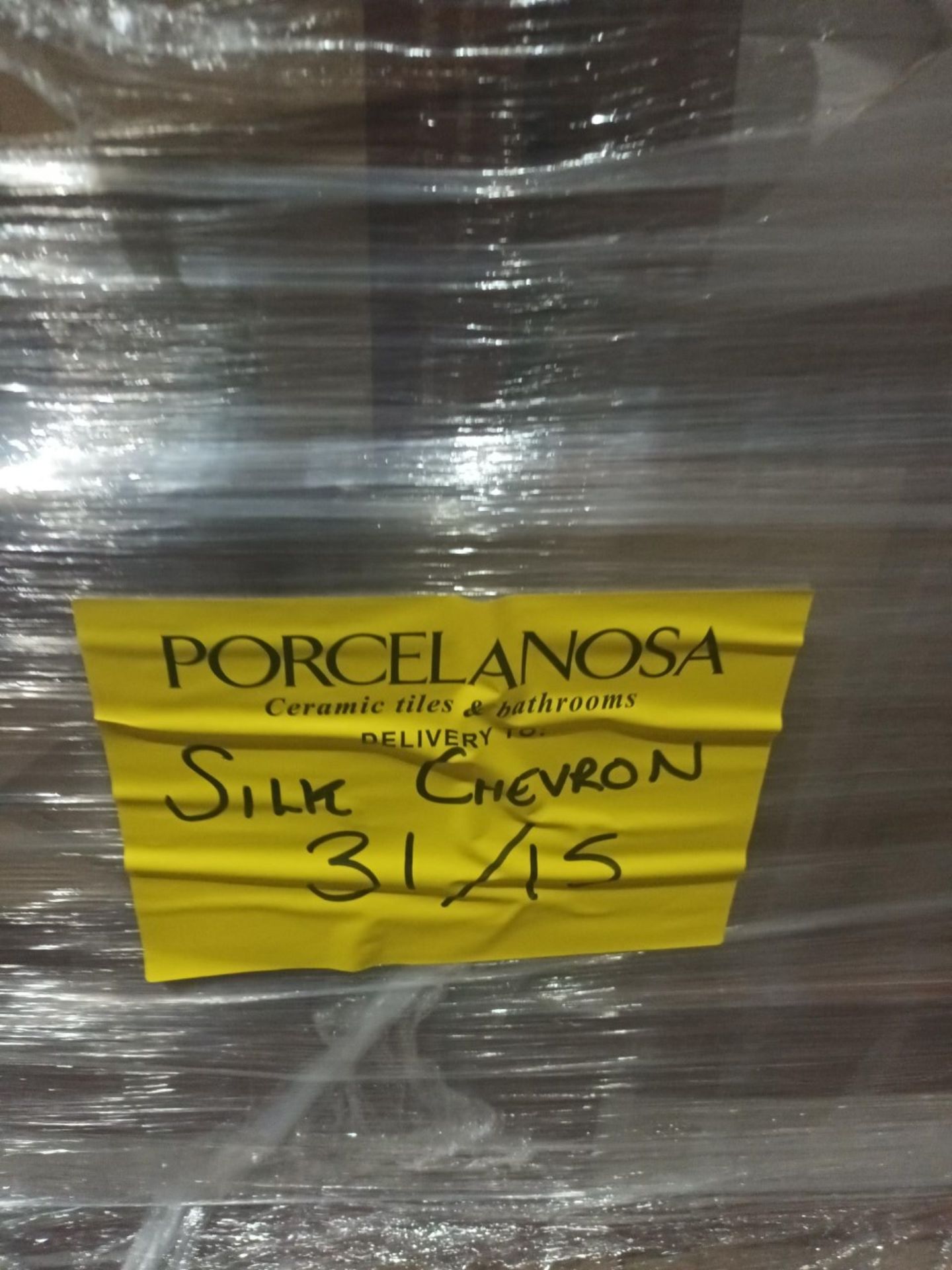 PALLET TO CONTAIN 47 x PACKS OF PORCELANOSA SILK CHEVRON WALL TILES. SIZE: 200x333mm. Each box - Image 3 of 3
