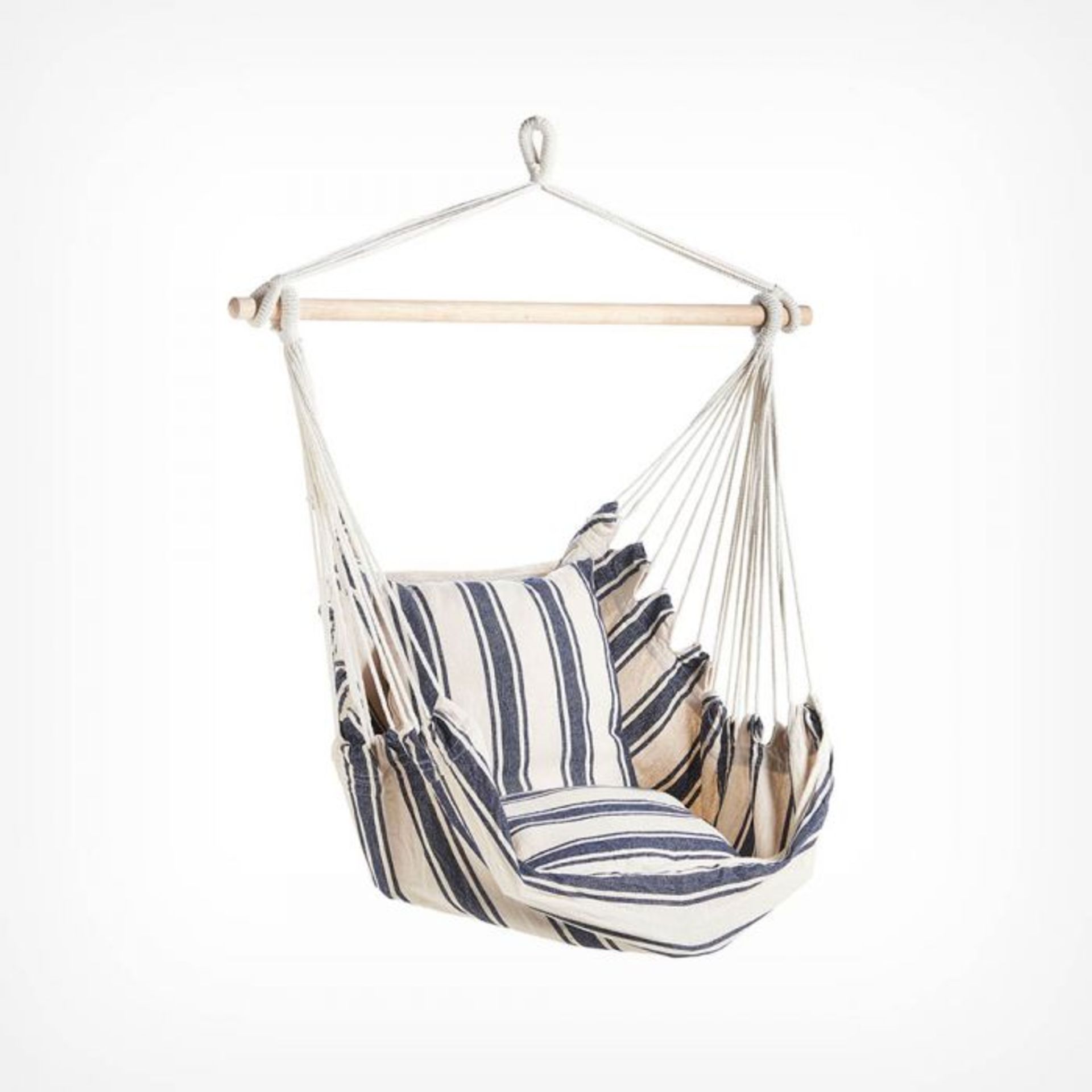 Striped Hanging Garden Chair. An alternative to the traditional hammock, this hanging chair offers