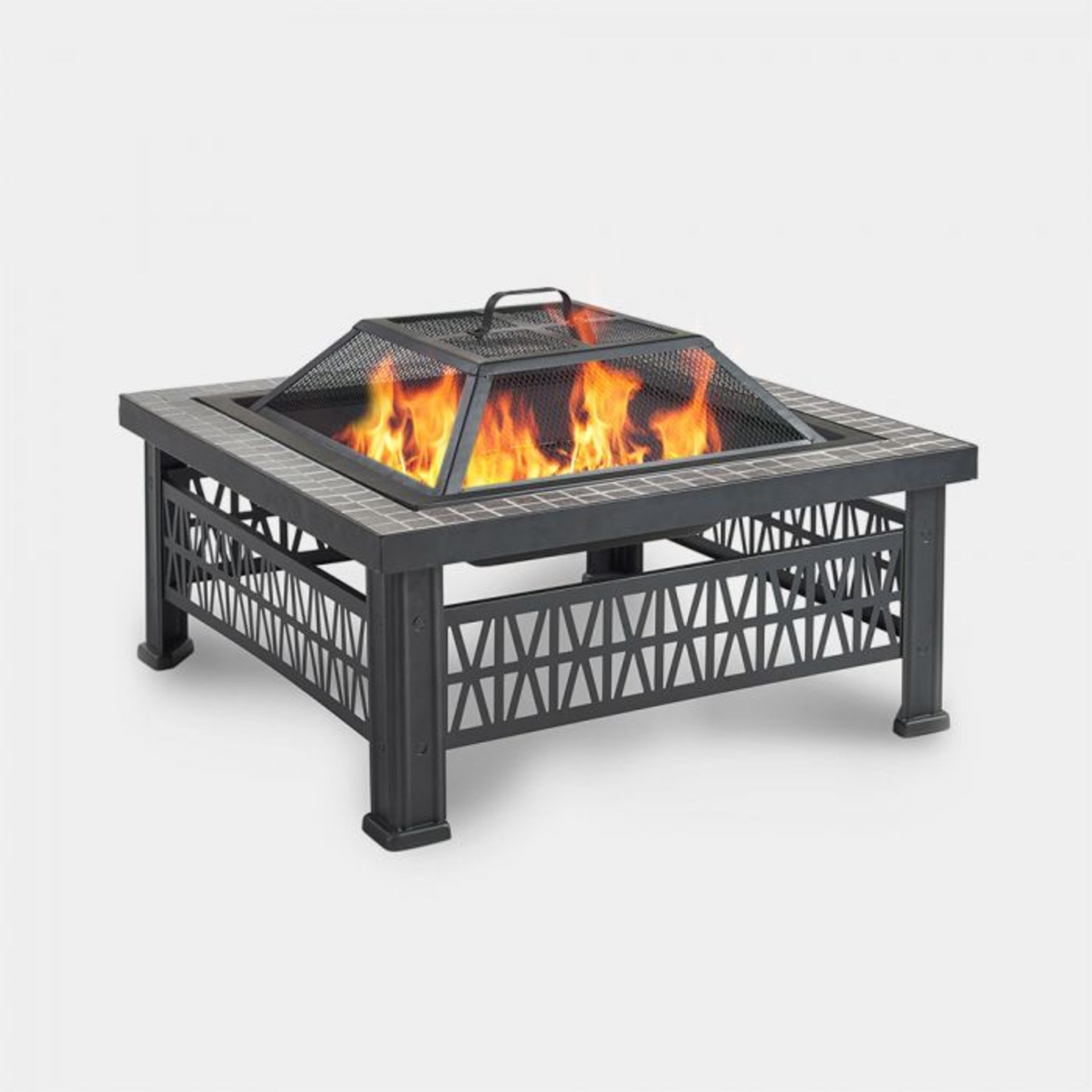 Square Fire Pit. More than just a decorative garden accent, this impressive fire pit adds a