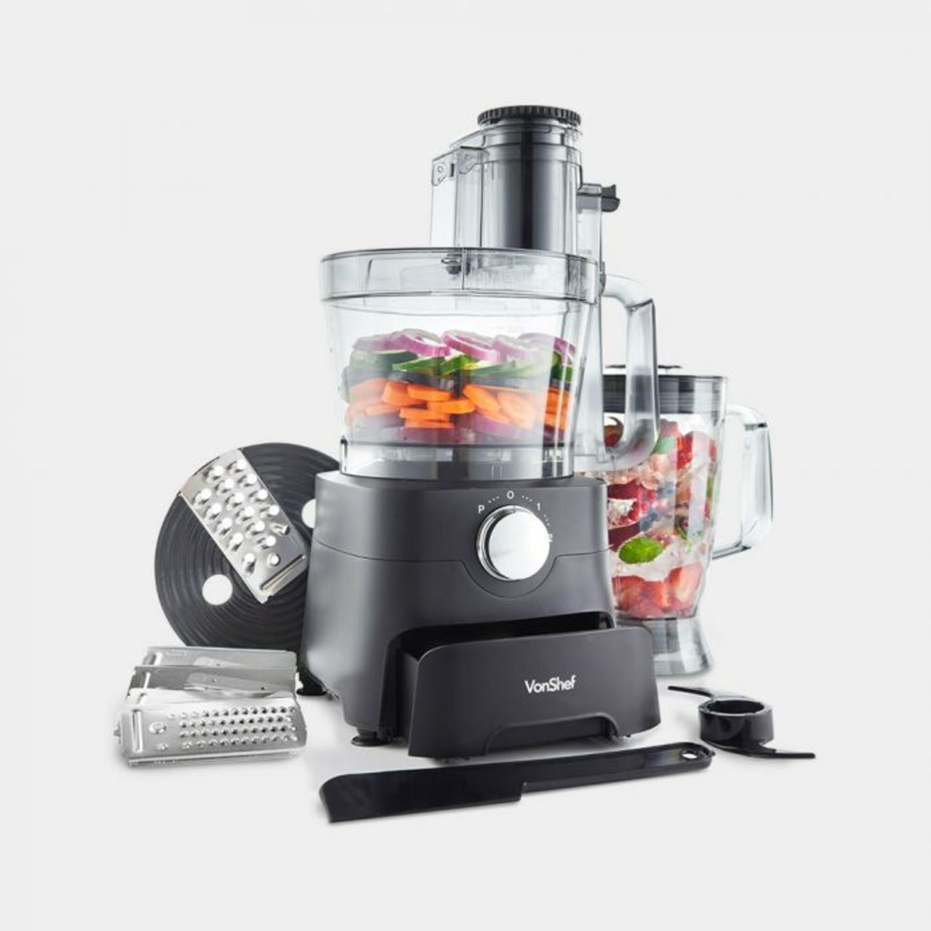 1000W Food Processor. Save hours of food preparation with a machine to effortlessly chop, grate,