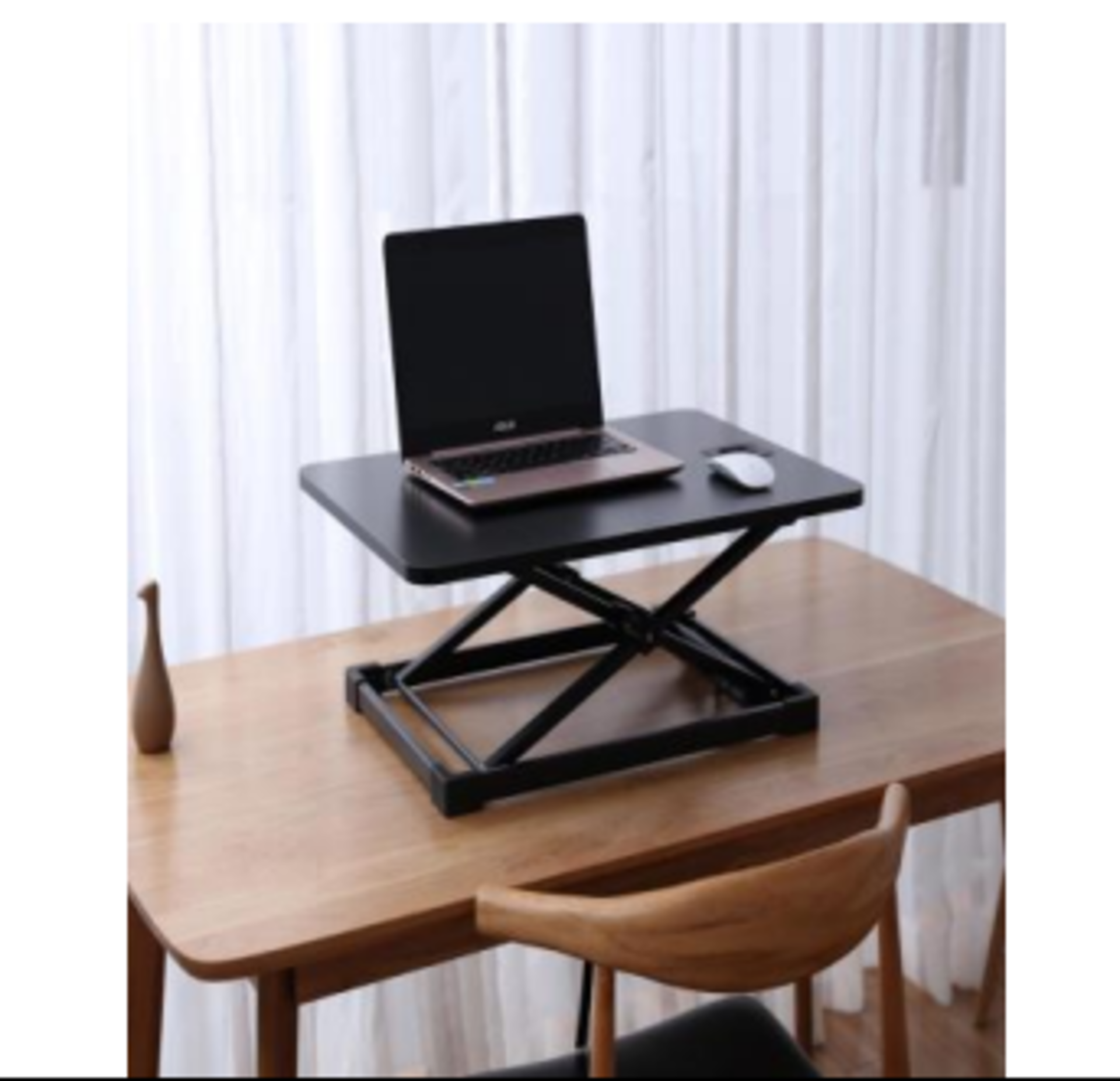 12 X BRAND NEW PNEUMATIC STANDING DESKS BLACK (7642)