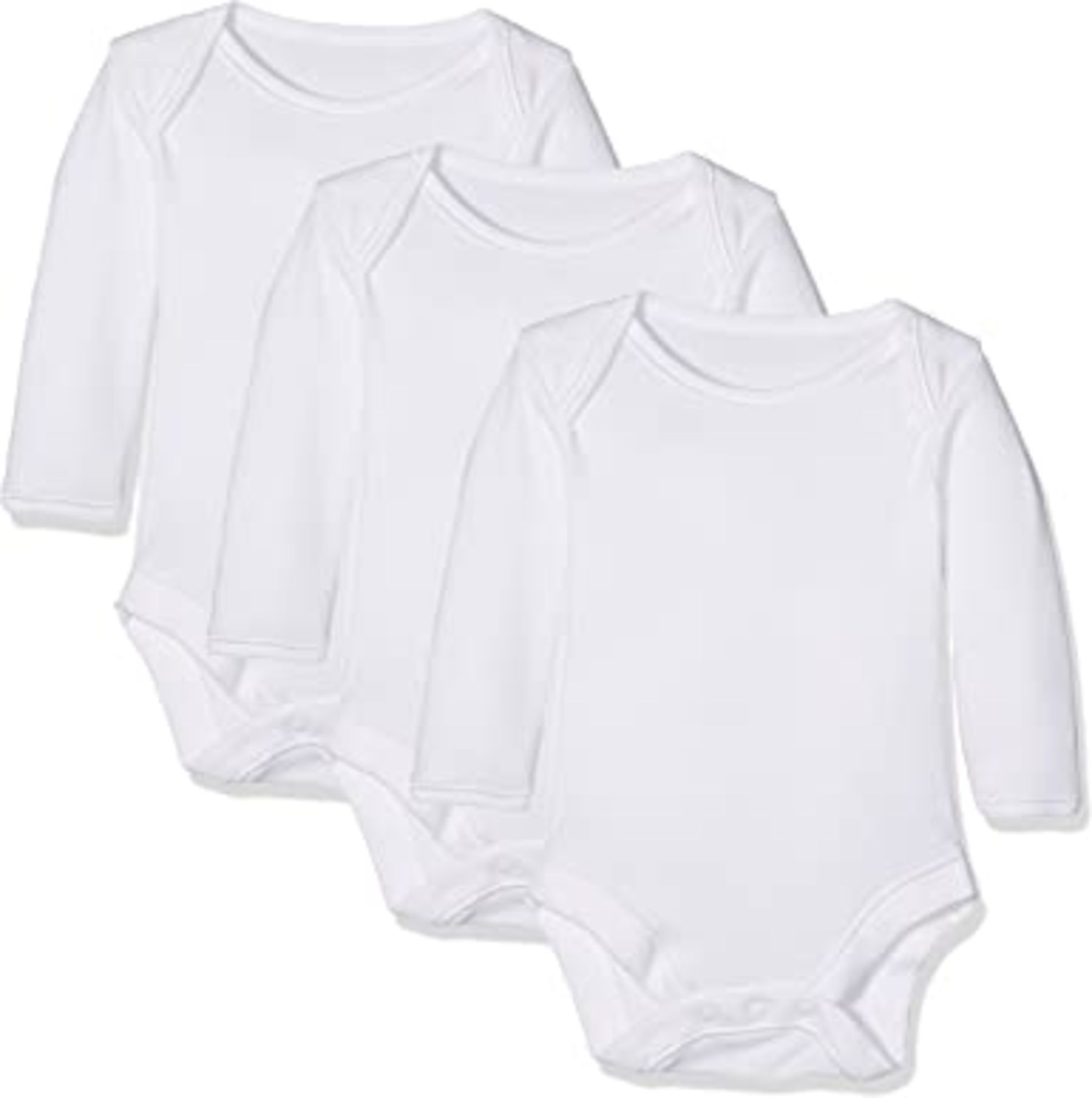 (NO VAT) 15 X NEW PACKAGED SETS OF 7 MOTHERCARE LONG SLEEVE BABY SUITS. NICKEL FREE POPPERS,