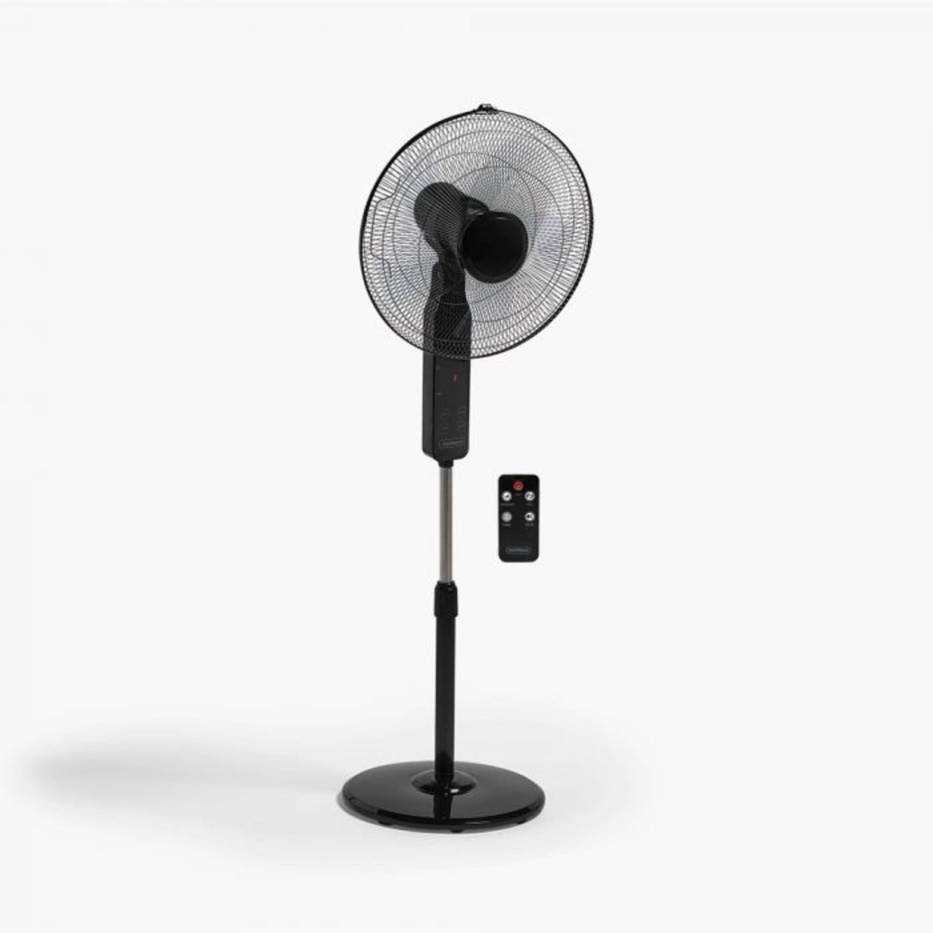16" Black Pedestal DC Fan. Easy to use and versatile, this classic pedestal fan is must-have for hot