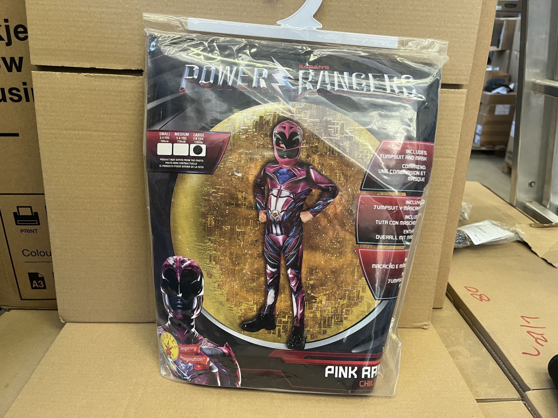 12 X BRAND NEW RUBIES PINK RANGER CHILDS COSTUMES AGE 7-8 RRP £50 EACH S1P