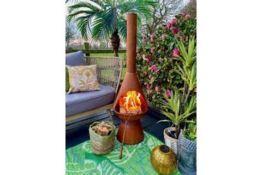 4 X BRAND NEW BOXED HIGH END OLIVE AND SAGE ANTIQUE RECLAIMED THE MARRAKESH FIREPIT RRP £295 R5