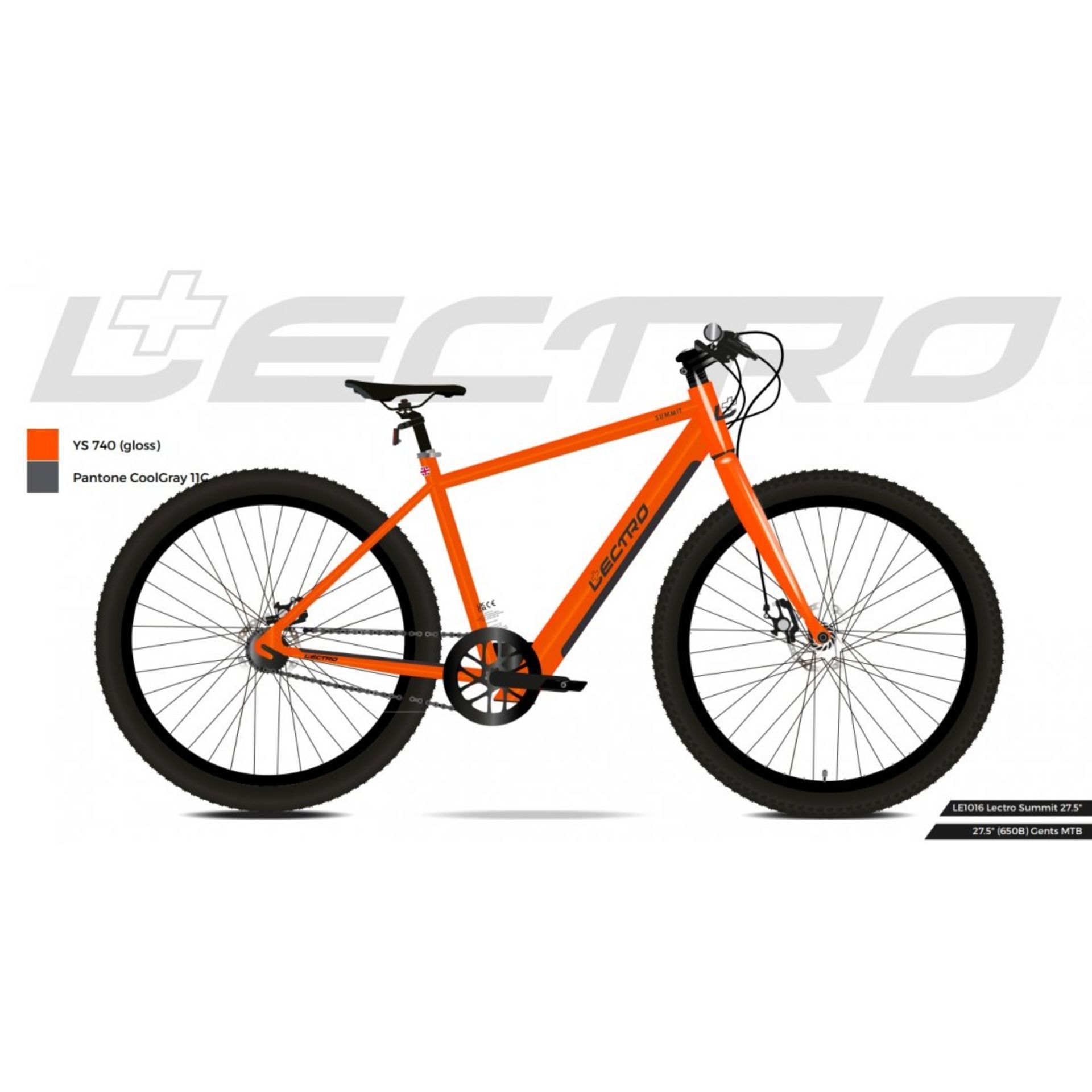 New Boxed Lectro Summit Gents 36V 27.5" Wheel Aluminium Electric Bike RRP £999.99. (ORANGE)