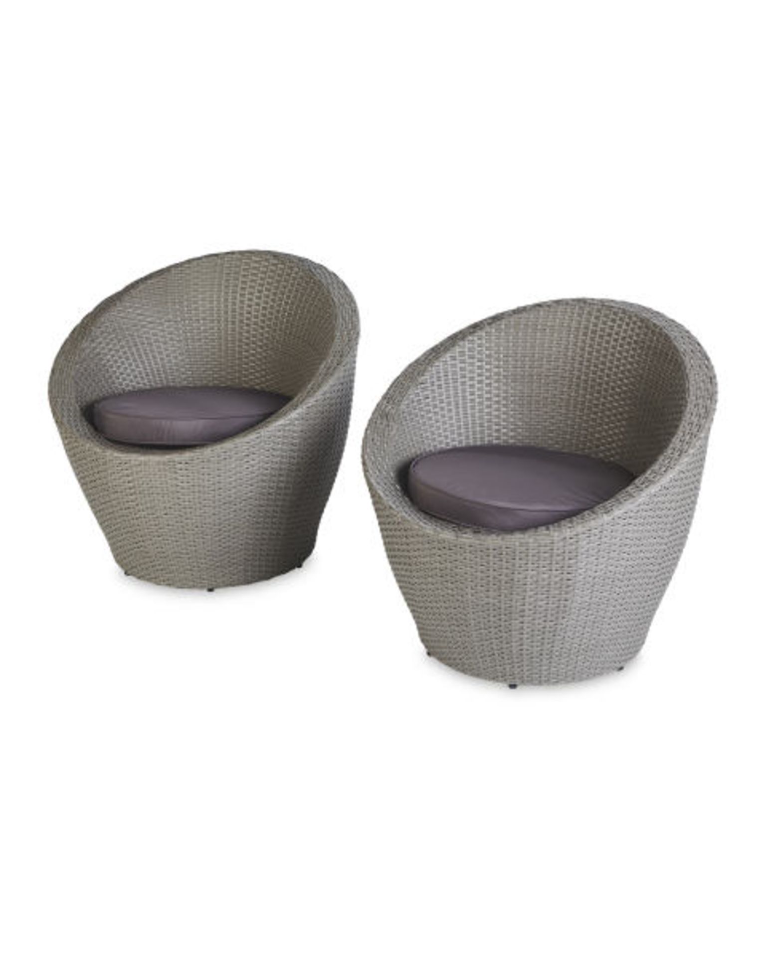 Luxury Grey & Anthracite Rattan Egg Bistro Set. Uplift your garden this season with the Luxury - Image 2 of 4
