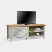 Louvre Grey & Ash TV Unit with Storage. Find a place for everything with the Louvre grey & ash
