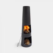 Rounded Black Steel Chiminea. Level up your garden space today with our Rounded Black Steel