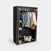 Black Canvas Effect Wardrobe. Great as a temporary or permanent storage solution, whether you’ve run