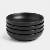 4pc Matte Black Pasta Bowl Set. Indulge in your most-loved Italian meal with this 4pc Matte Black