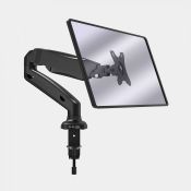 Single Arm Gas Mount With Clamp. A fantastic alternative to a standard monitor stand, this highly