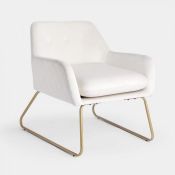 Metal Frame Cream Velvet Accent Chair. Bring new levels of elegance into your home with our Metal