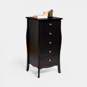 Sophia Black Narrow Chest of Drawers Introduce minimalist, sleek design into your bedroom with our