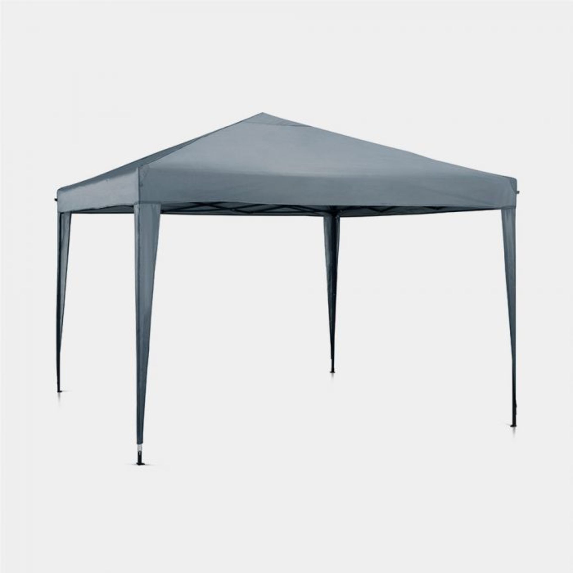 Grey 3m x 3m Pop-Up Gazebo - 2.5m Max roof height. Available in slate grey, the easy-to-assemble