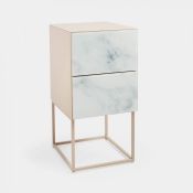 Amora Marble-Effect Bedside Table. Give your room that 5-star finish with this lux bedside table.