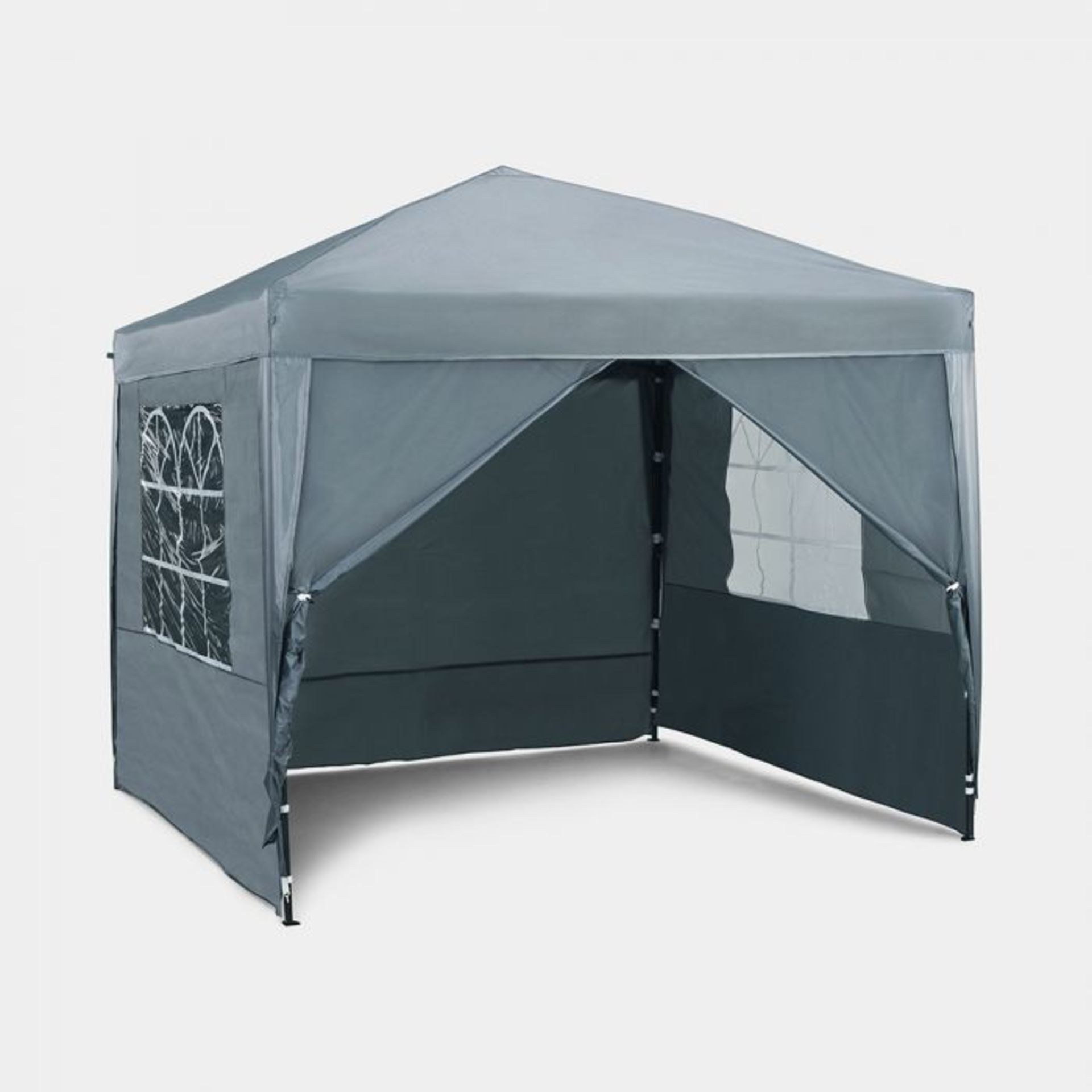 Slate Grey Pop-up Gazebo Set 2.5 x 2.5m. The gazebo offers a great space for entertaining and