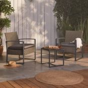 2 Seater Outdoor Rattan Garden Bistro Set. Settle down with a drink or share a meal with a loved one