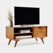 Buxton Real Mango Wood TV Unit Stand. Offering the perfect mid-century styled surface to display