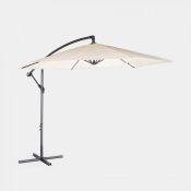 Ivory Cream 3m Banana Parasol. ake the great outdoors a little greater with the addition of a Luxury