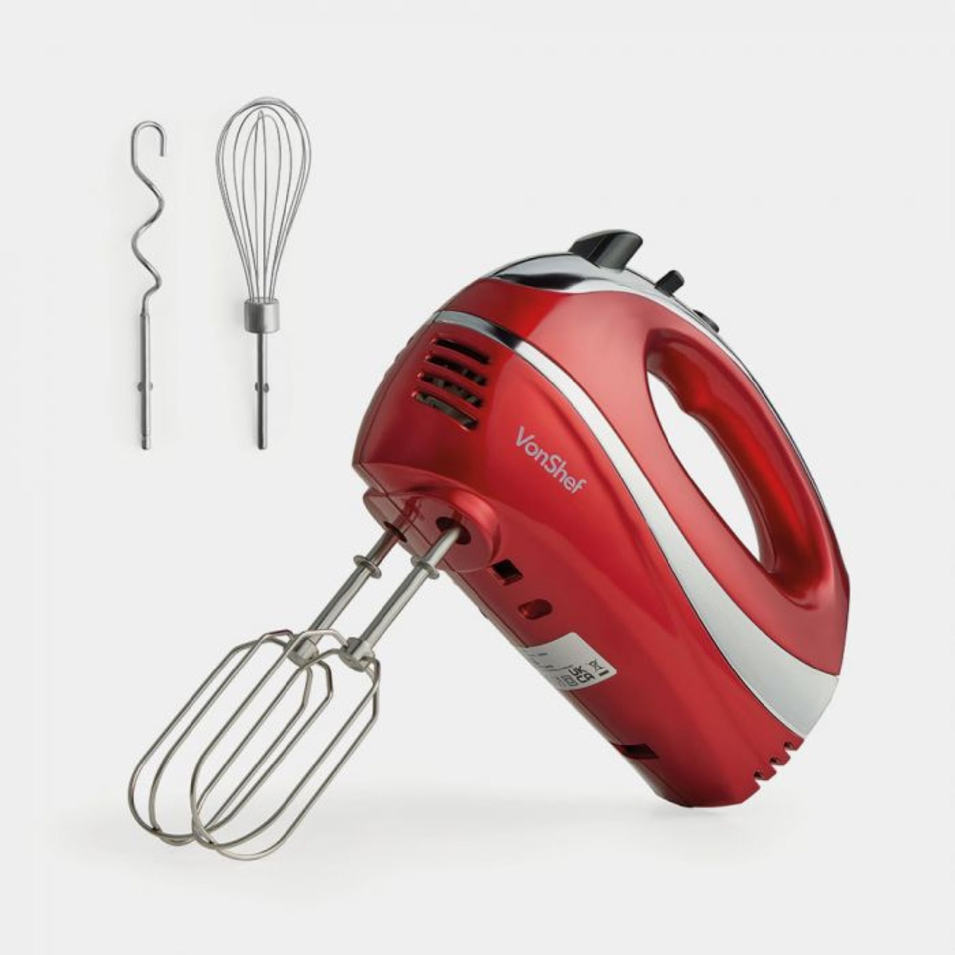 300W Red Hand Mixer.