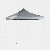 Grey 3m x 3m Pop-Up Gazebo - 3.17m Max roof height. In a modern grey colourway, this gazebo will