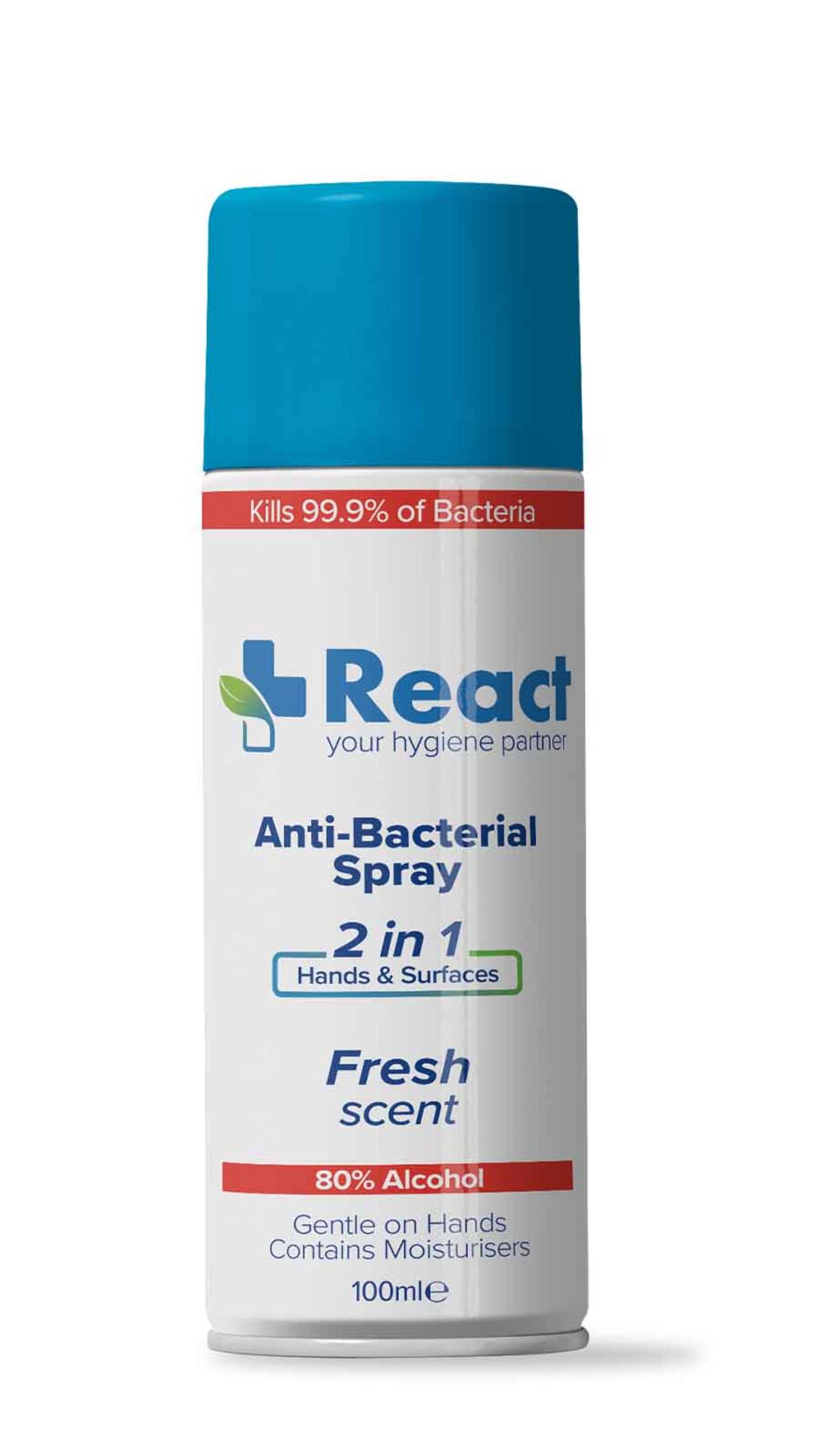 Pallet To Contain 4,800 X React Antibacterial Spray 100ml. RRP £3.59 each, giving this lot a total