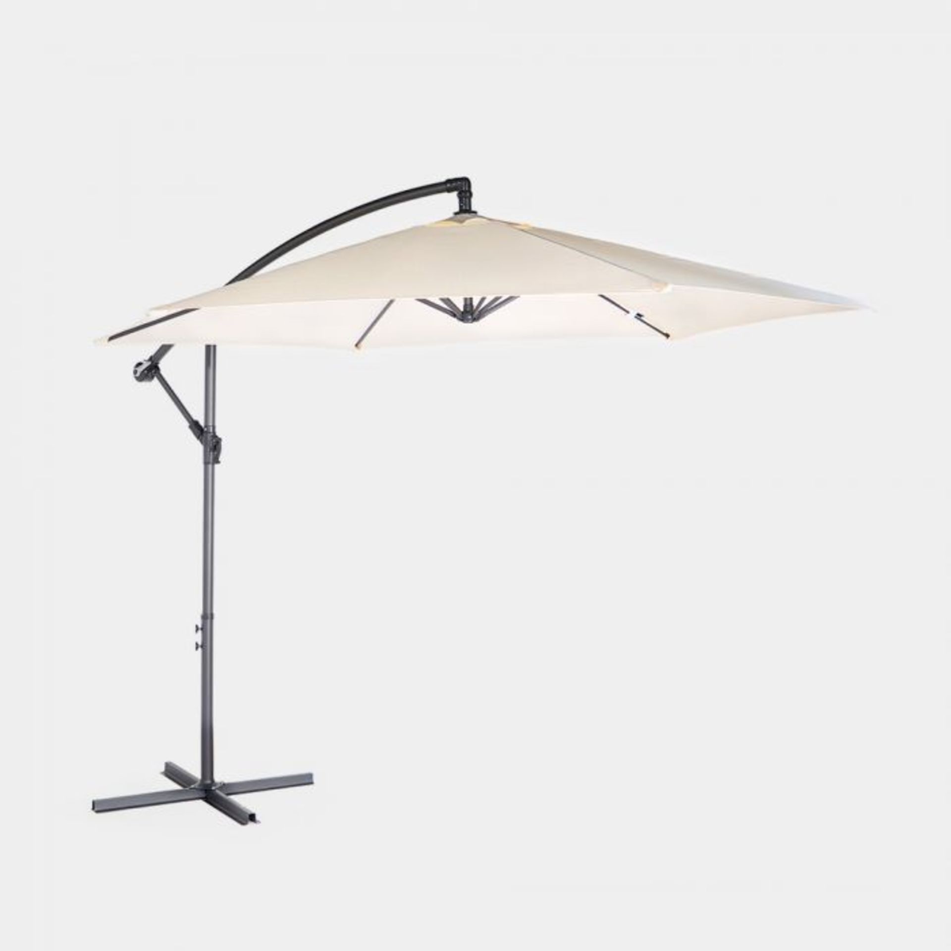 Ivory Cream 3m Banana Parasol. Make the great outdoors a little greater with the addition of a