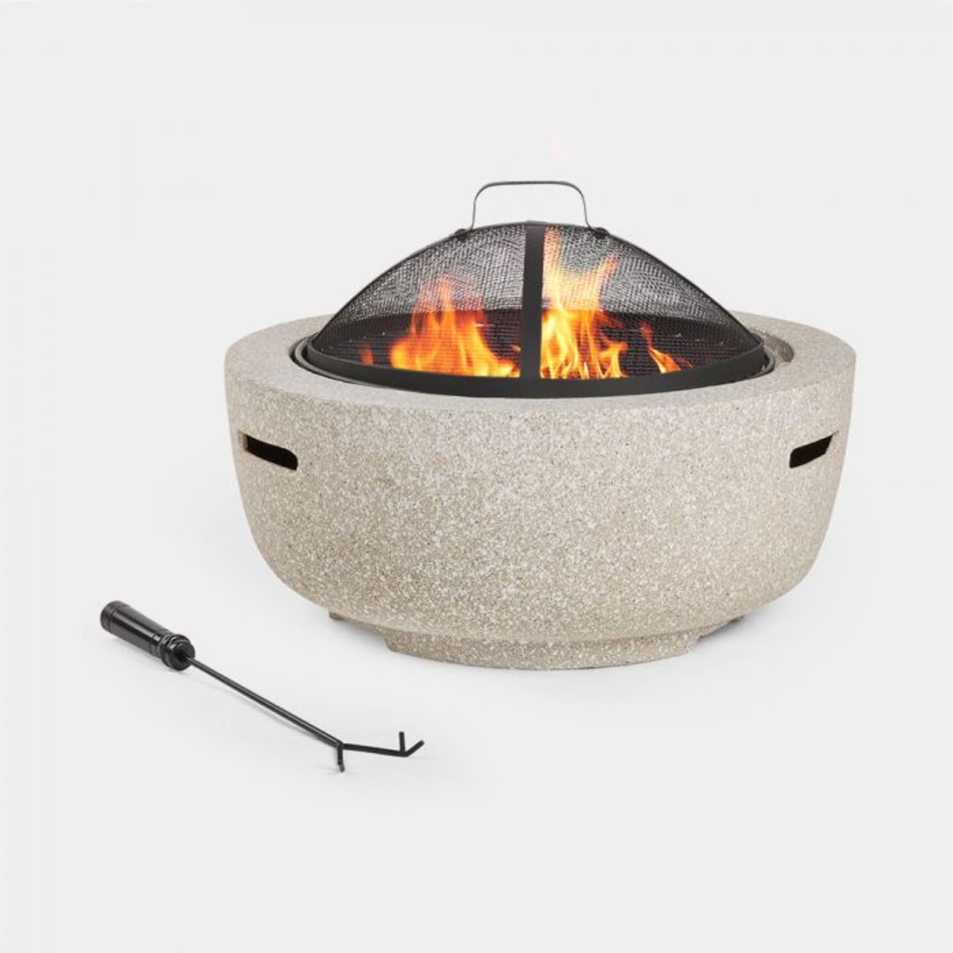 Round MgO Fire Pit. Don’t let the onset of evening curtail your day in the garden – prolong your